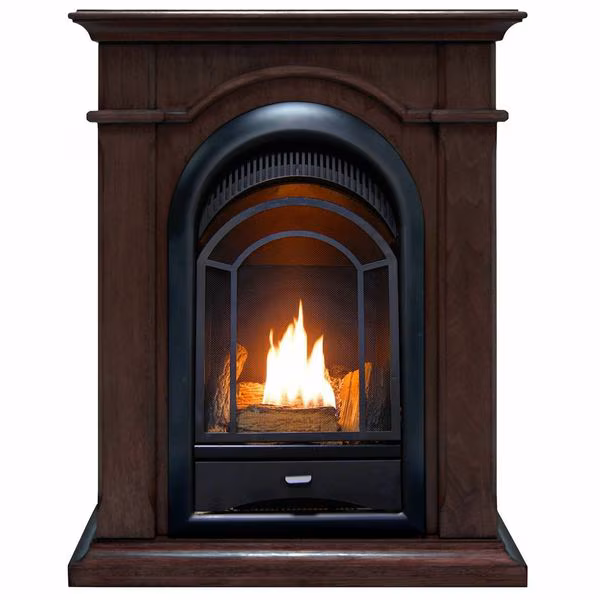 Dual Fuel Ventless Gas Fireplace System - 10,000 Btu, T-Stat Control
